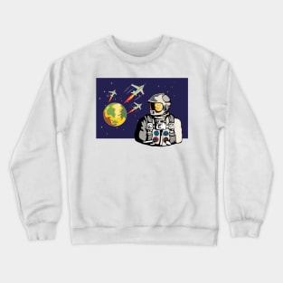 Astronaut Spaceships Rocket Ship Retro Crewneck Sweatshirt